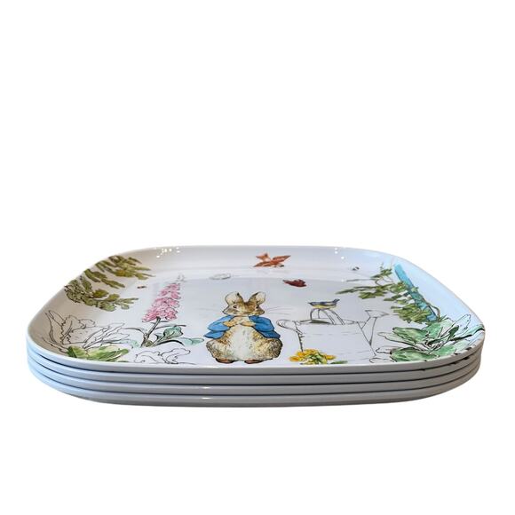 NEW Beatrix Potter Peter Rabbit Melamine Easter Dinner Plates 10" Set of 4 - Picture 4 of 14